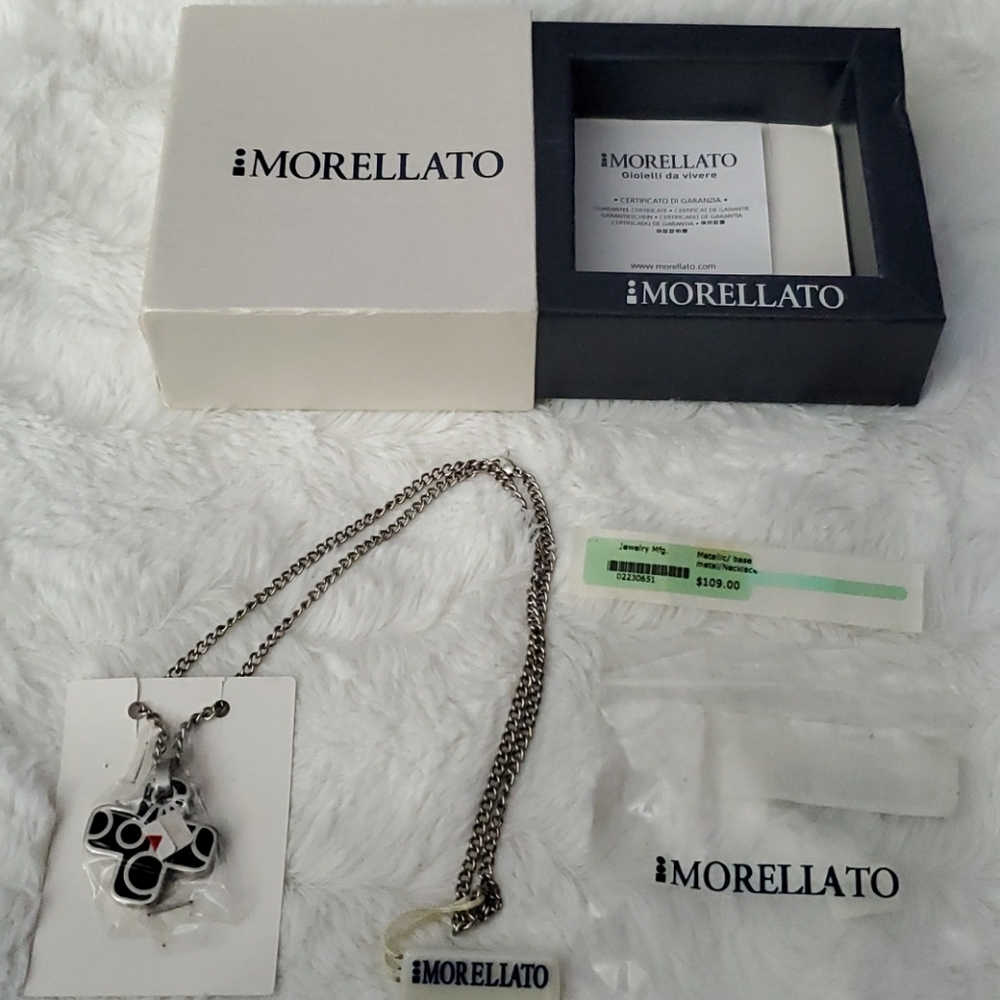 Morellato silver and black enamel necklace
